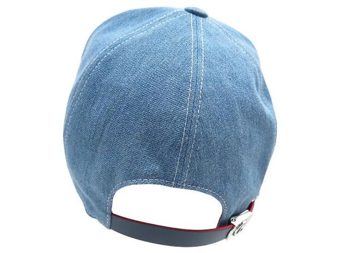 NEUF CASQUETTE CHRISTIAN LOUBOUTIN BASEBALL MOONCREST 6607 DENIM BLEU CAP - vue 3