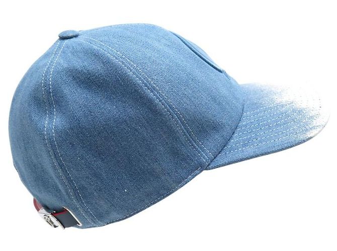 NEUF CASQUETTE CHRISTIAN LOUBOUTIN BASEBALL MOONCREST 6607 DENIM BLEU CAP - vue 4