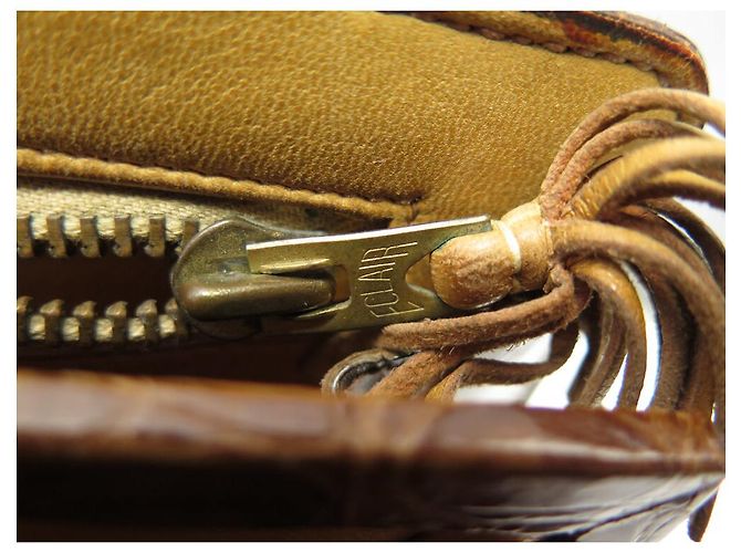 Hermès VINTAGE HERMES PULLMAN 26 BRAUNES KROKODILLEDER HANDTASCHE - Ansicht 10
