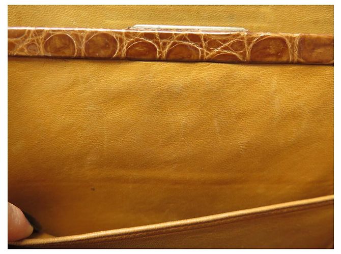 Hermès VINTAGE HERMES PULLMAN 26 BRAUNES KROKODILLEDER HANDTASCHE - Ansicht 13