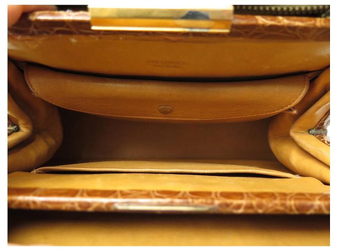 Hermès VINTAGE HERMES PULLMAN 26 BRAUNES KROKODILLEDER HANDTASCHE - Ansicht 8
