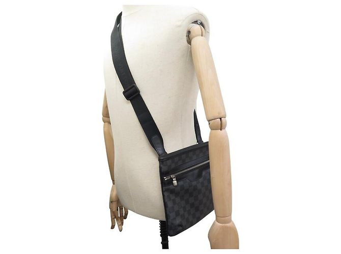 NUOVA BORSA LOUIS VUITTON THOMAS CANVAS A RIGHE GRAFITE N58028 Grigio antracite - vista 6