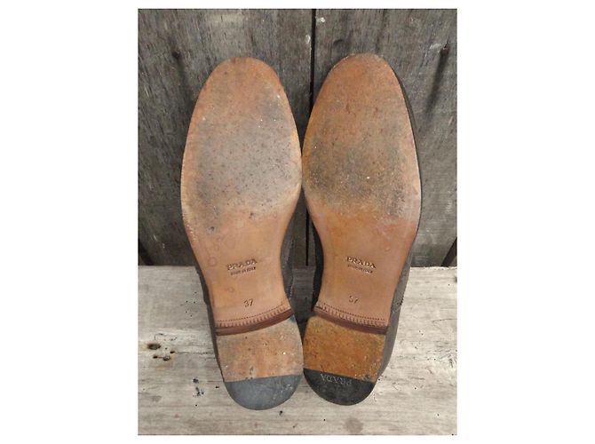 Richelieu Prada en cuir marron - vue 6