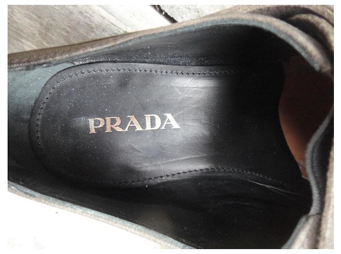 Richelieu Prada en cuir marron - vue 7