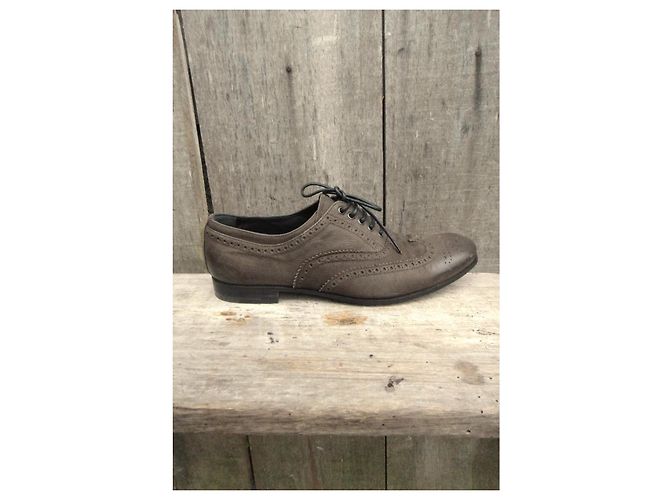 Richelieu Prada en cuir marron - vue 8