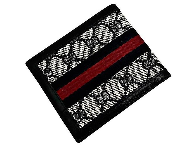 Authentic Gucci Navy Monogram GG Web Bifold Wallet Navy blue - view 4