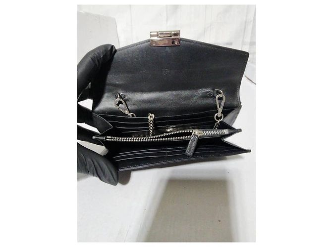 MCM Visetos Große Patricia Geldbörse Mit Kette Schwarz/Grau - Ansicht 10