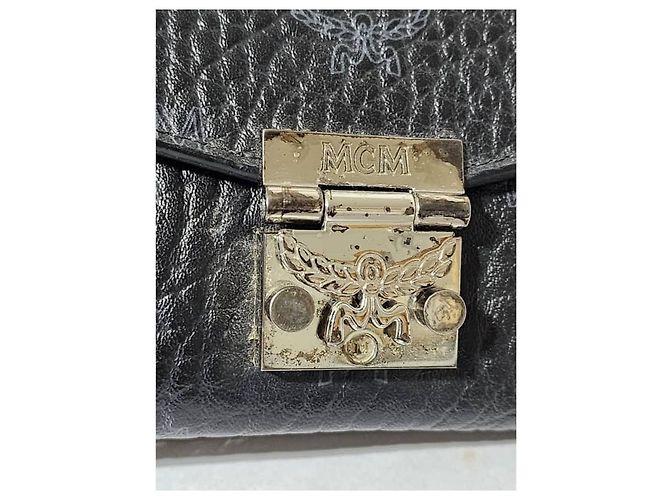 MCM Visetos Große Patricia Geldbörse Mit Kette Schwarz/Grau - Ansicht 8