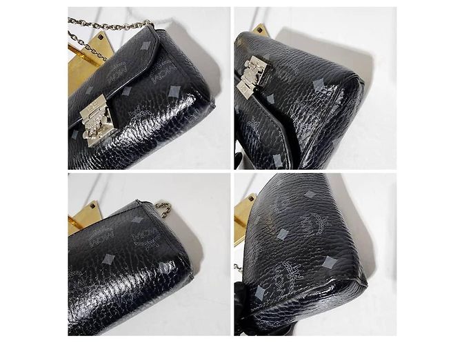 Borsa a tracolla MCM Visetos Small Millie Nera/Grigia Nero Grigio - vista 13