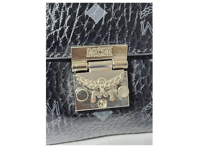 Borsa a tracolla MCM Visetos Small Millie Nera/Grigia Nero Grigio - vista 7