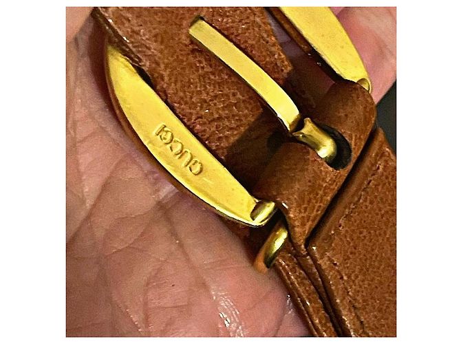 Sac à épaule en cuir de veau Gucci vintage authentique Marron - vue 6