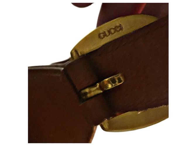 Sac à épaule en cuir de veau Gucci vintage authentique Marron - vue 7