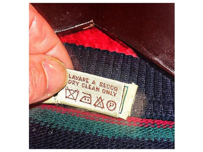 Authentischer Vintage Gucci Strickpullover aus Wolle mit Pferdemblem und Webband Mehrfarben - Ansicht 7