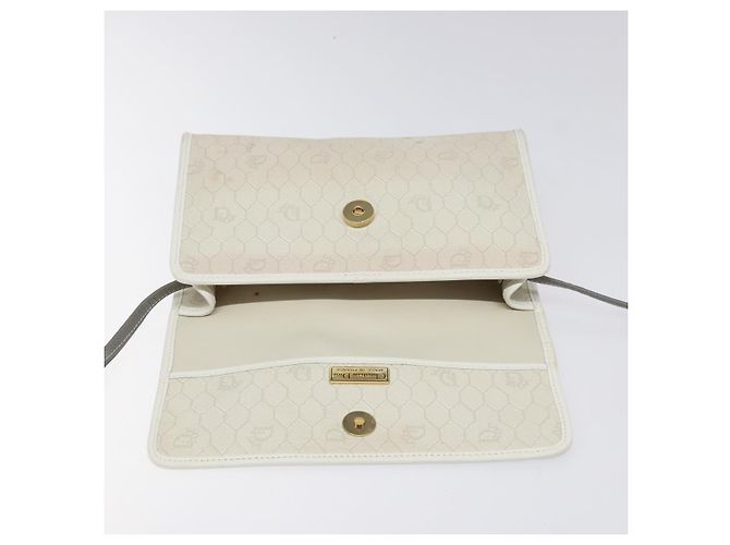 Borsa a spalla in tela a nido d'ape PVC bianca Christian Dior Auth MX224 Bianco - vista 10