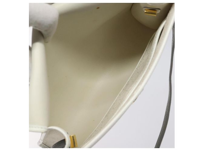Borsa a spalla in tela a nido d'ape PVC bianca Christian Dior Auth MX224 Bianco - vista 12