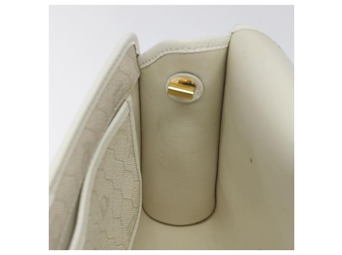 Borsa a spalla in tela a nido d'ape PVC bianca Christian Dior Auth MX224 Bianco - vista 19