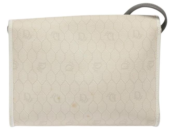 Borsa a spalla in tela a nido d'ape PVC bianca Christian Dior Auth MX224 Bianco - vista 2