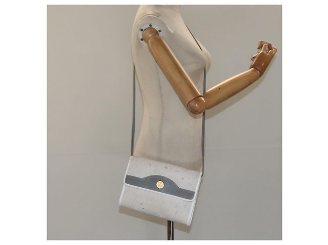 Borsa a spalla in tela a nido d'ape PVC bianca Christian Dior Auth MX224 Bianco - vista 21