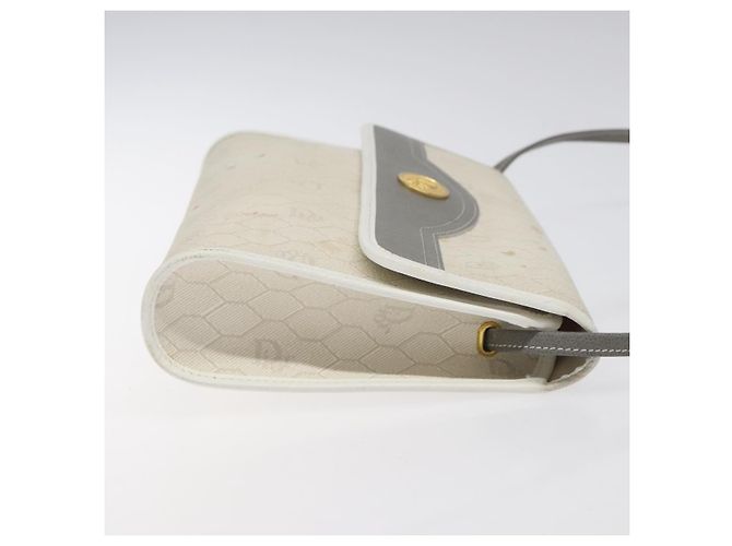 Borsa a spalla in tela a nido d'ape PVC bianca Christian Dior Auth MX224 Bianco - vista 3