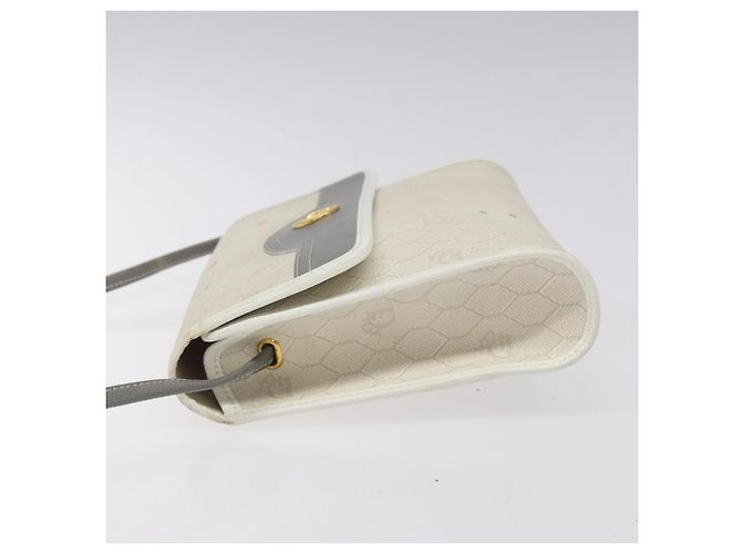 Borsa a spalla in tela a nido d'ape PVC bianca Christian Dior Auth MX224 Bianco - vista 4
