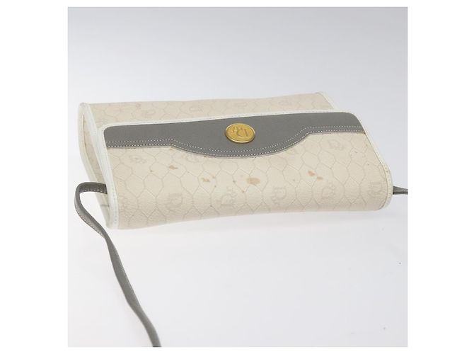 Borsa a spalla in tela a nido d'ape PVC bianca Christian Dior Auth MX224 Bianco - vista 6
