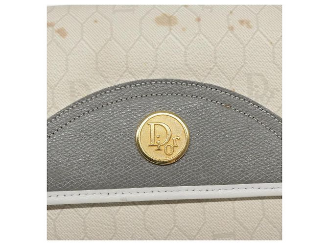 Borsa a spalla in tela a nido d'ape PVC bianca Christian Dior Auth MX224 Bianco - vista 9