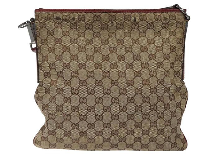 Borsa a Spalla in Tela GG GUCCI Beige Argento 113013 Auth bs24171 - vista 13