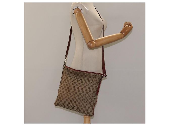 Borsa a Spalla in Tela GG GUCCI Beige Argento 113013 Auth bs24171 - vista 22