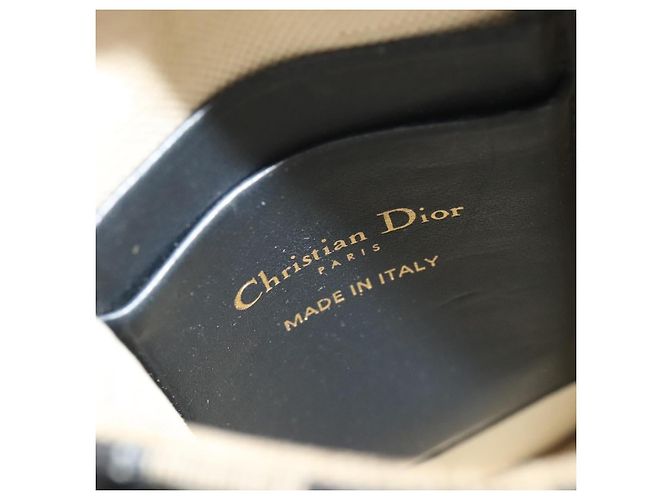 Borsa a spalla in tela Christian Dior Oblique Chain Trotter blu navy Auth MX012 - vista 17