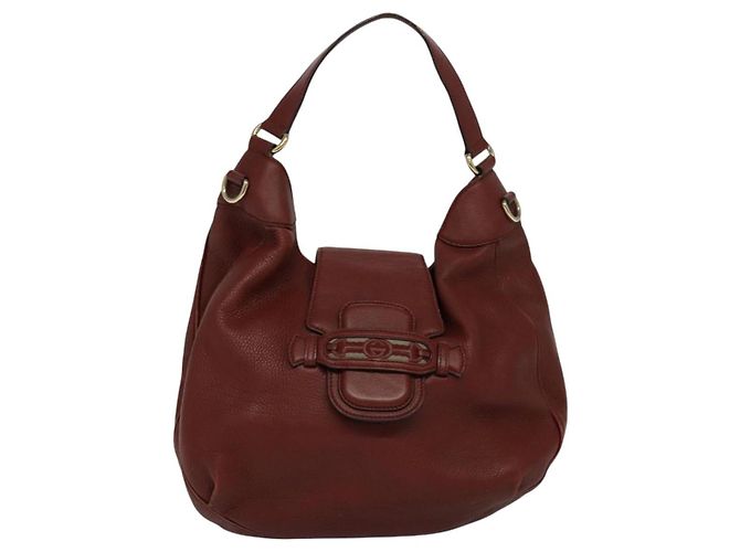 Borsa a Spalla GUCCI in Pelle 2 vie Marrone Oro 296851 Auth ep8453 D'oro - vista 13