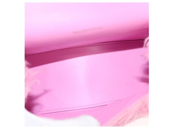 Balenciaga Borsa a mano Hour Glass in lana 2way rosa Auth KD374 - vista 11