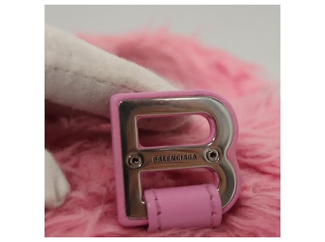 Balenciaga Borsa a mano Hour Glass in lana 2way rosa Auth KD374 - vista 18