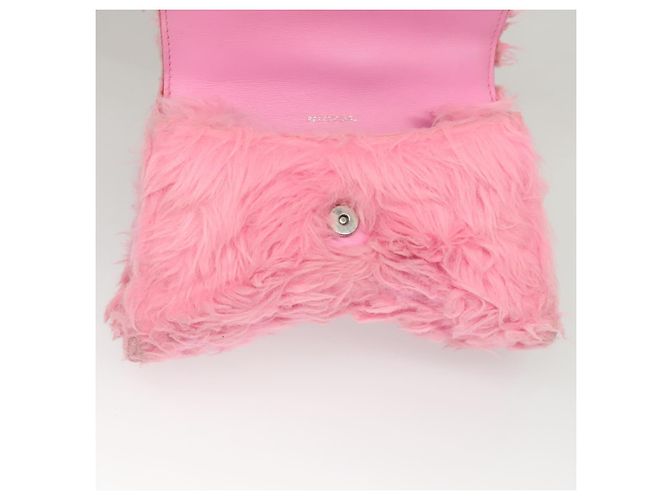 Balenciaga Borsa a mano Hour Glass in lana 2way rosa Auth KD374 - vista 20