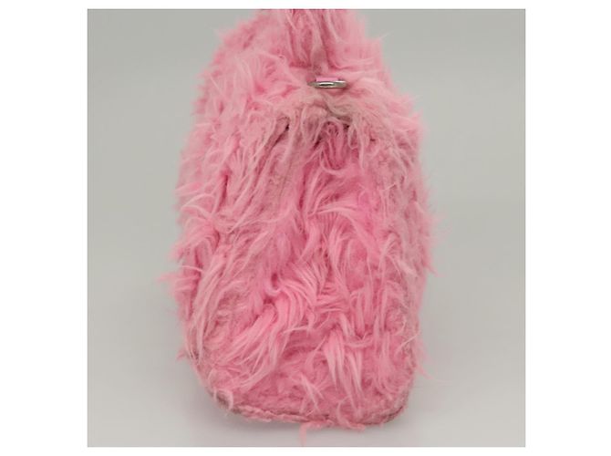 Balenciaga Borsa a mano Hour Glass in lana 2way rosa Auth KD374 - vista 3