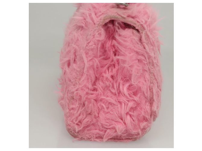 Balenciaga Borsa a mano Hour Glass in lana 2way rosa Auth KD374 - vista 4