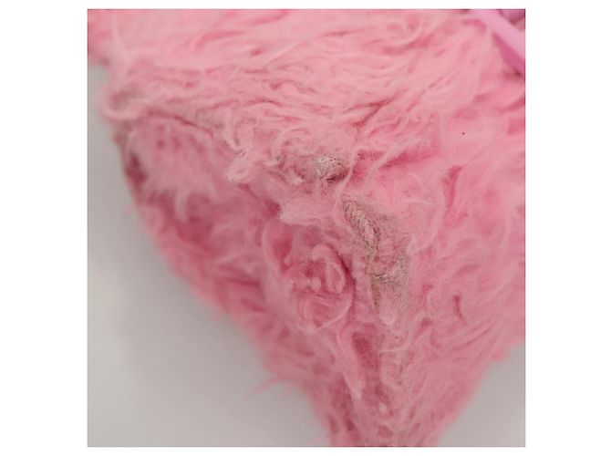 Balenciaga Borsa a mano Hour Glass in lana 2way rosa Auth KD374 - vista 9