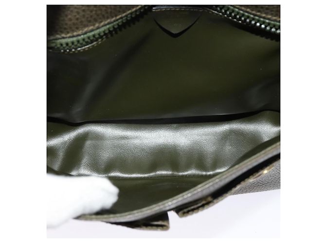 Céline Borsa a Spalla CELINE in Pelle Khaki Oro Auth KD335 D'oro Cachi - vista 11