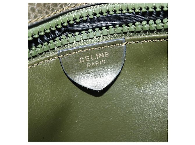 Céline Borsa a Spalla CELINE in Pelle Khaki Oro Auth KD335 D'oro Cachi - vista 12