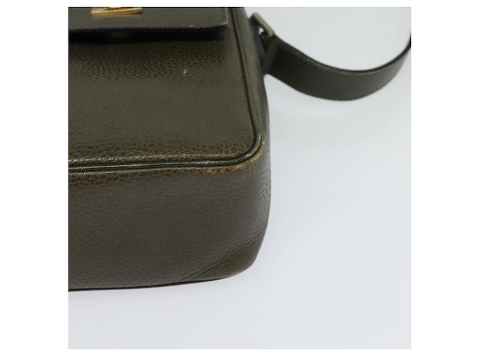 Céline Borsa a Spalla CELINE in Pelle Khaki Oro Auth KD335 D'oro Cachi - vista 15