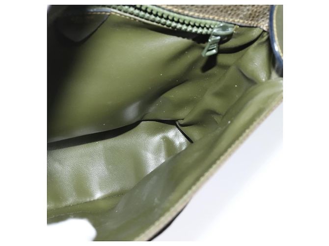 Céline Borsa a Spalla CELINE in Pelle Khaki Oro Auth KD335 D'oro Cachi - vista 19