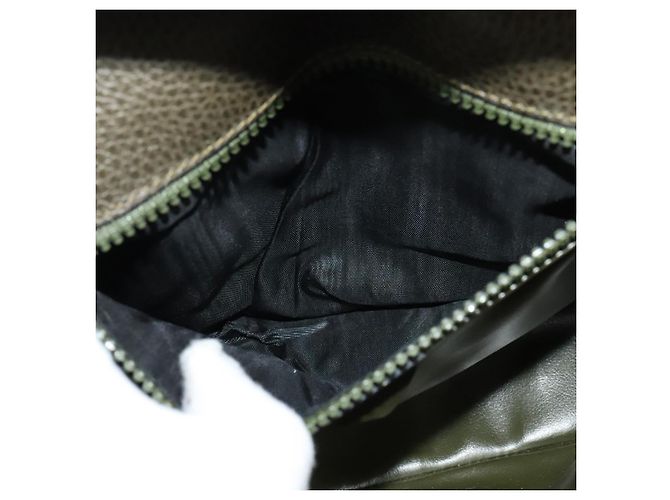 Céline Borsa a Spalla CELINE in Pelle Khaki Oro Auth KD335 D'oro Cachi - vista 21