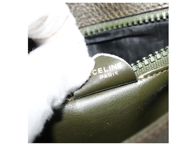 Céline Borsa a Spalla CELINE in Pelle Khaki Oro Auth KD335 D'oro Cachi - vista 22