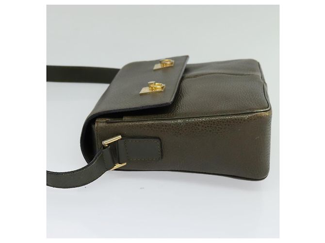Céline Borsa a Spalla CELINE in Pelle Khaki Oro Auth KD335 D'oro Cachi - vista 3