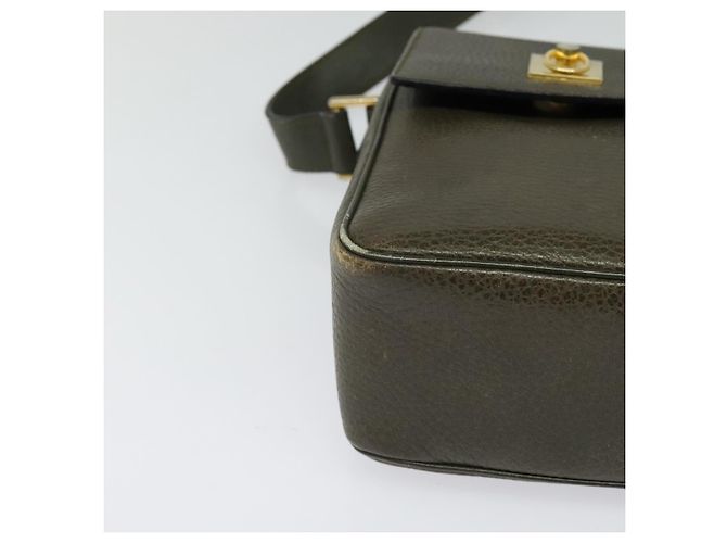 Céline Borsa a Spalla CELINE in Pelle Khaki Oro Auth KD335 D'oro Cachi - vista 9