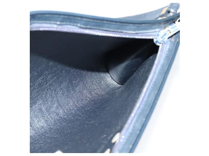 Borsa a spalla in tela Trotter Christian Dior blu navy oro Auth BD1501 D'oro - vista 17