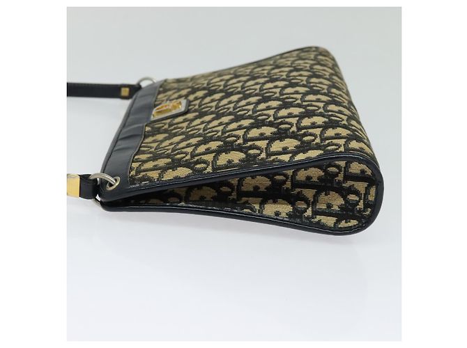 Borsa a spalla in tela Trotter Christian Dior blu navy oro Auth BD1501 D'oro - vista 3