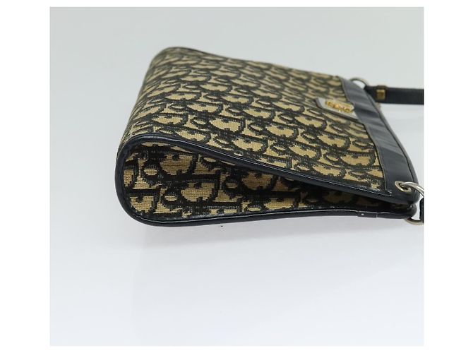 Borsa a spalla in tela Trotter Christian Dior blu navy oro Auth BD1501 D'oro - vista 4