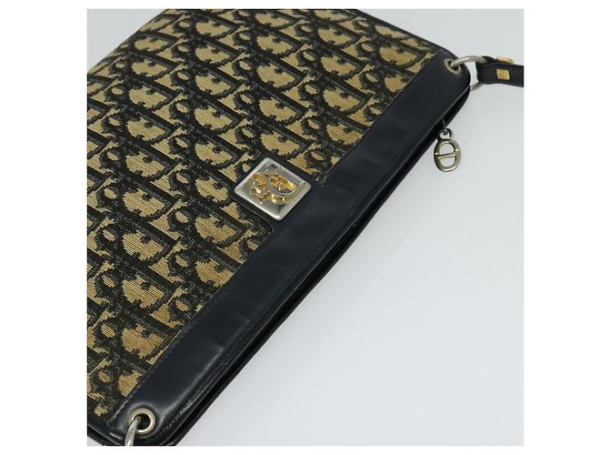 Borsa a spalla in tela Trotter Christian Dior blu navy oro Auth BD1501 D'oro - vista 6