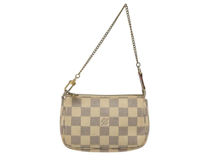 LOUIS VUITTON Mini Pochette Accessoires Damier Azur Pouch N63005 Auth BD1591 - vista 13
