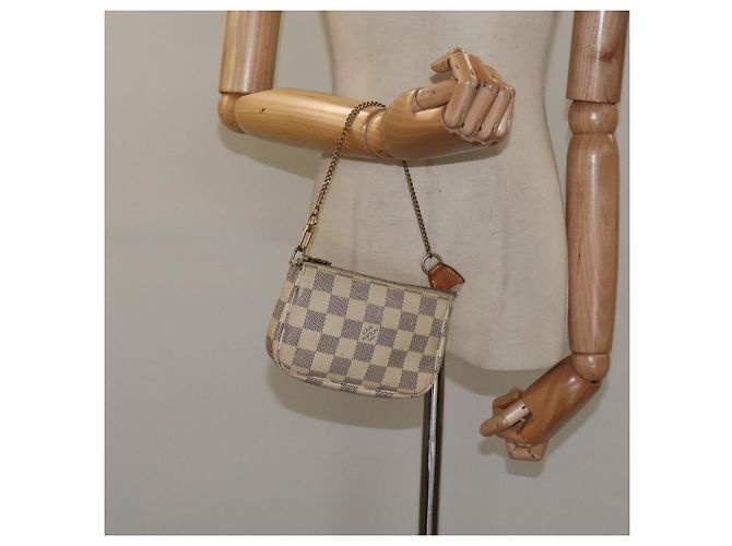 LOUIS VUITTON Mini Pochette Accessoires Damier Azur Pouch N63005 Auth BD1591 - vista 20
